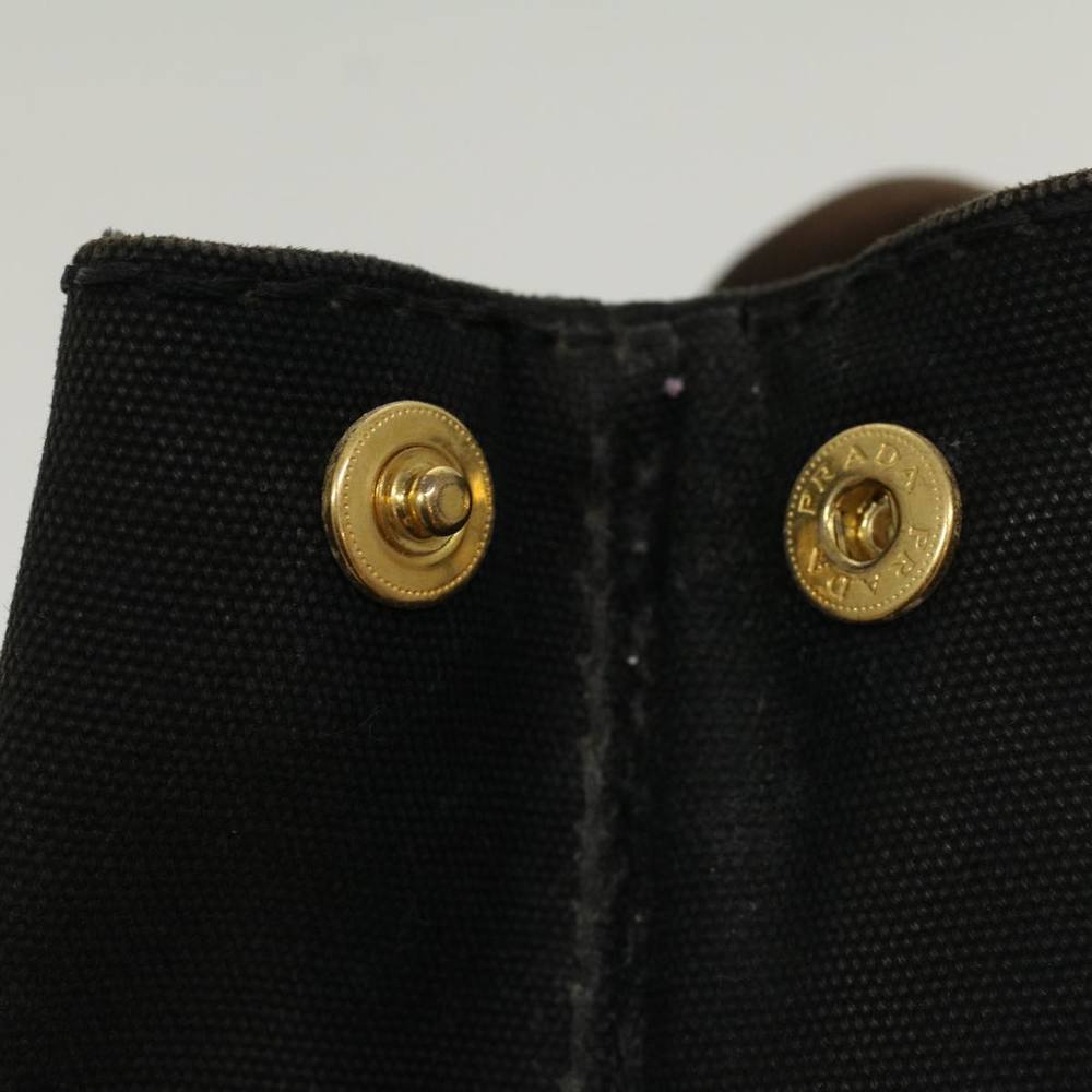 PRADA Canapa PM Hand Bag Canvas Black Auth 48253 - Picture 9 of 16